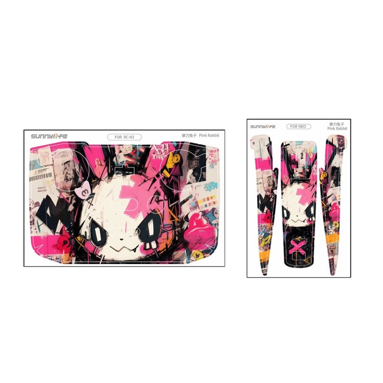 For DJI Neo Drone Body Remote Control Protective Sticker(Pink Rabbit) - free shipping - PMC TechLife - Order now!