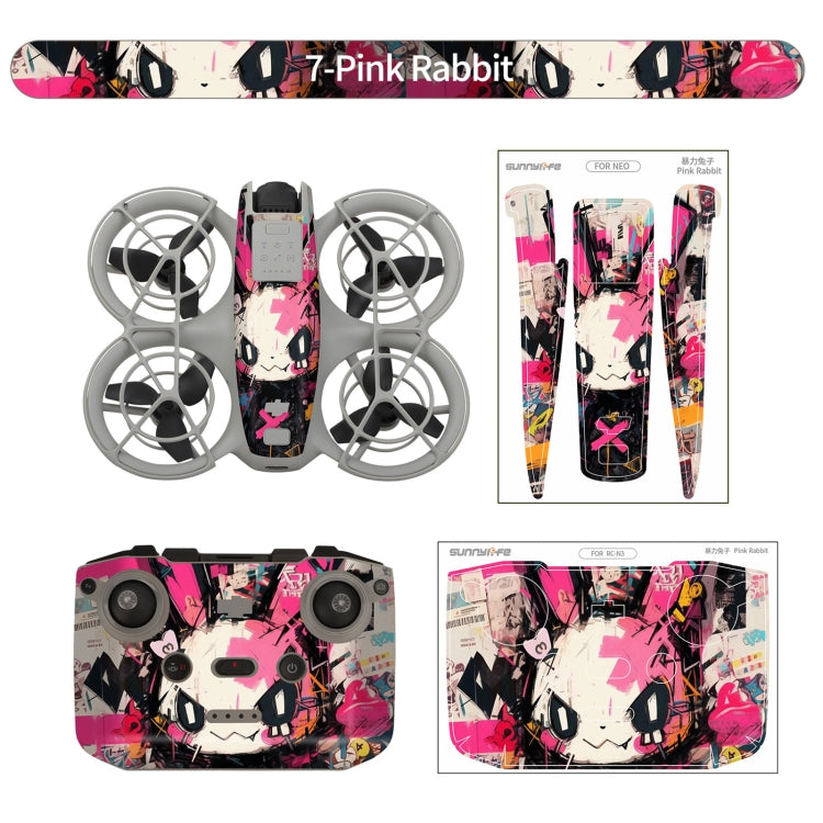 For DJI Neo Drone Body Remote Control Protective Sticker(Pink Rabbit) - free shipping - PMC TechLife - Order now!