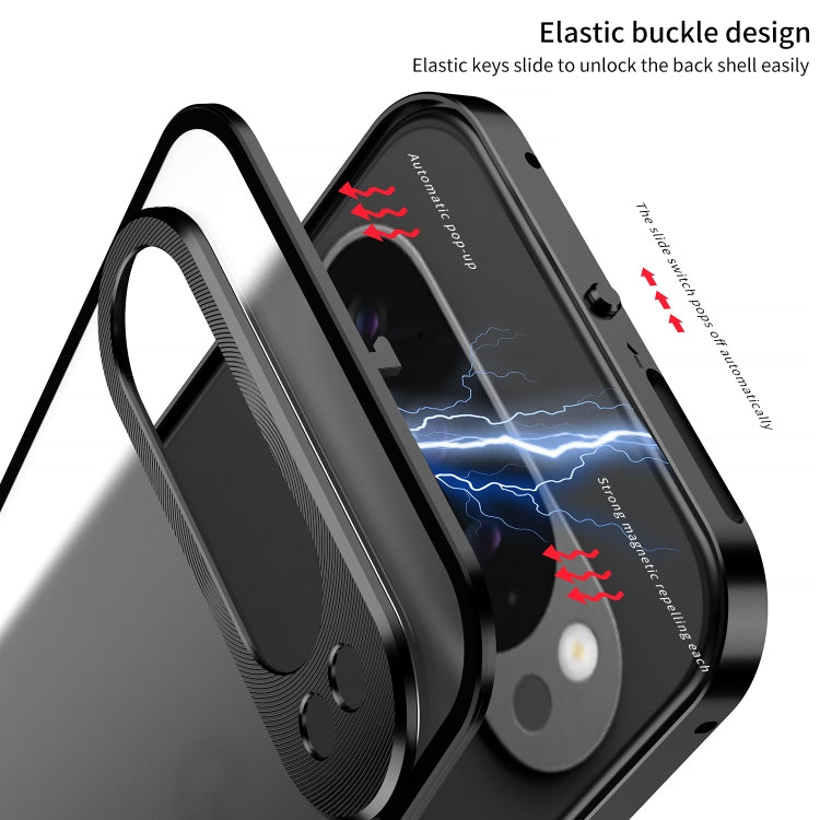 For Google Pixel 9 Pro XL Snap Buckle Metal Frame Frosted Phone Case(Blue) - Google Cases by PMC TechLife | Online Shopping South Africa | PMC TechLife | Buy Now Pay Later Mobicred