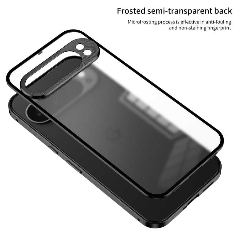 For Google Pixel 9 Pro XL Snap Buckle Metal Frame Frosted Phone Case(Black) - Google Cases by PMC TechLife | Online Shopping South Africa | PMC TechLife | Buy Now Pay Later Mobicred