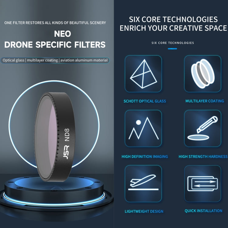 For DJI Neo JSR KB Series Drone Lens Filter, Filter:6 in 1 ND8-64 CPL STAR - free shipping - PMC TechLife - Order now!