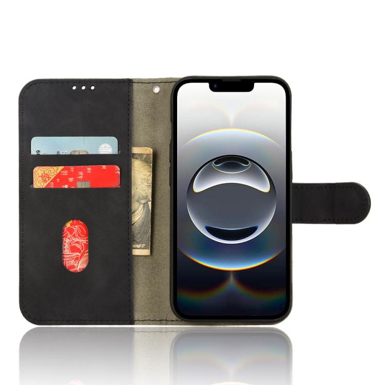 For iPhone 16e Skin Feel Magnetic Flip Leather Phone Case(Black) - iPhone 16e Cases by PMC TechLife | Online Shopping South Africa | PMC TechLife | Buy Now Pay Later Mobicred