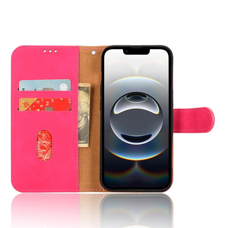 For iPhone 16e Skin Feel Magnetic Flip Leather Phone Case(Rose Red) - iPhone 16e Cases by PMC TechLife | Online Shopping South Africa | PMC TechLife | Buy Now Pay Later Mobicred
