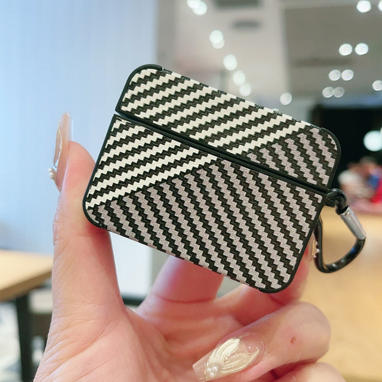 For AirPods Pro 2 Carbon Fibre Texture PU Earbuds Box PC Case with Hook(Dark Blue) - free shipping - PMC Jewellery - Order now!