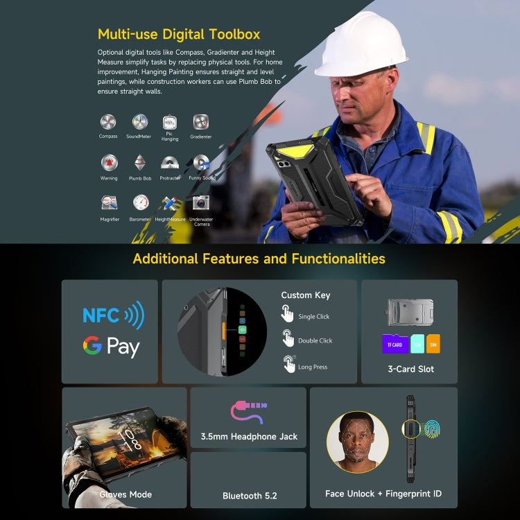 Ulefone Armor Pad 4 Ultra Thermal Version Rugged Tablet, 8GB+256GB, 10.36 inch Android 14 MediaTek Dimensity 6300 Octa Core 5G Network, EU Plug(Black) - free shipping - PMC Jewellery - Order now!