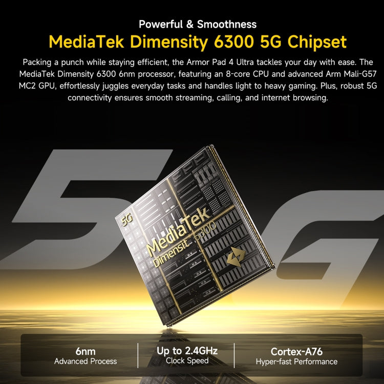 Ulefone Armor Pad 4 Ultra Thermal Version Rugged Tablet, 8GB+256GB, 10.36 inch Android 14 MediaTek Dimensity 6300 Octa Core 5G Network, EU Plug(Black) - free shipping - PMC Jewellery - Order now!