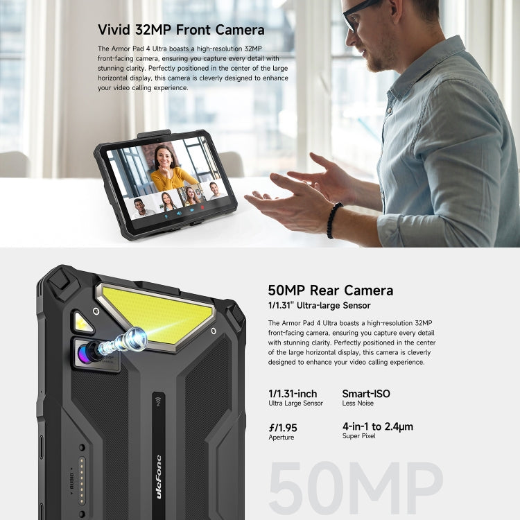 Ulefone Armor Pad 4 Ultra Rugged Tablet PC, 8GB+256GB, 10.36 inch Android 14 MediaTek Dimensity 6300 Octa Core 5G Network, EU Plug(Black) - free shipping - PMC Jewellery - Order now!