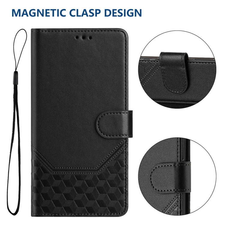 For Sony Xperia 1 VI 2024 Honeycomb Embossing RFID Leather Phone Case(Black) - Sony Cases by PMC Jewellery | Online Shopping South Africa | PMC Jewellery | Buy Now Pay Later Mobicred