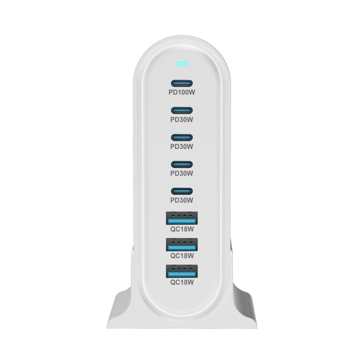 YMX-968 268W 5Type-C, 3USB 8-Ports Desktop Fast Charger, Plug Type:US Plug(White) - free shipping - PMC Jewellery - Order now!