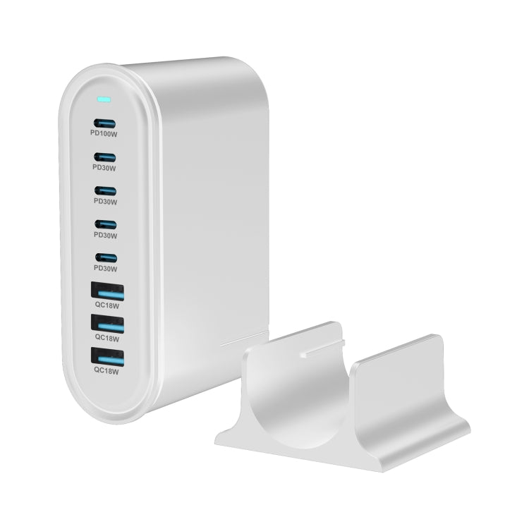 YMX-968 268W 5Type-C, 3USB 8-Ports Desktop Fast Charger, Plug Type:US Plug(White) - free shipping - PMC Jewellery - Order now!