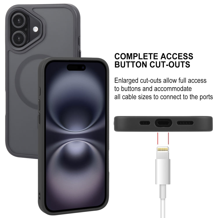 For iPhone 16 Plus GEBEI Skin Feel MagSafe Magnetic Phone Case(Black) - iPhone 16 Plus Cases by GEBEI | Online Shopping South Africa | PMC Jewellery | Buy Now Pay Later Mobicred