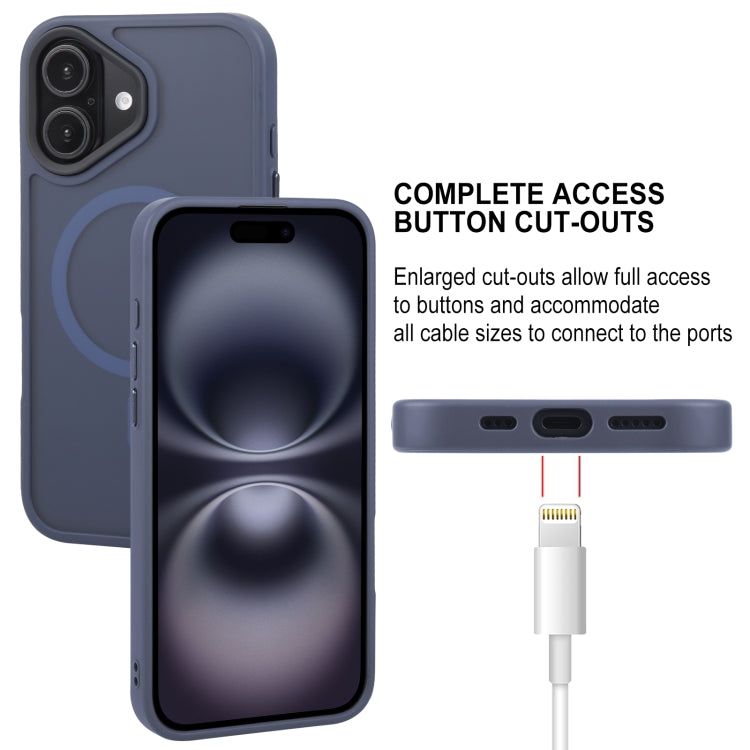 For iPhone 16 Plus GEBEI Skin Feel MagSafe Magnetic Phone Case(Blue) - iPhone 16 Plus Cases by GEBEI | Online Shopping South Africa | PMC Jewellery | Buy Now Pay Later Mobicred