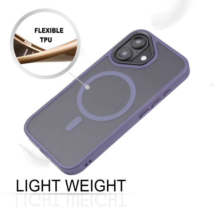 For iPhone 16 Plus GEBEI Skin Feel MagSafe Magnetic Phone Case(Purple) - free shipping - PMC Jewellery - Order now!