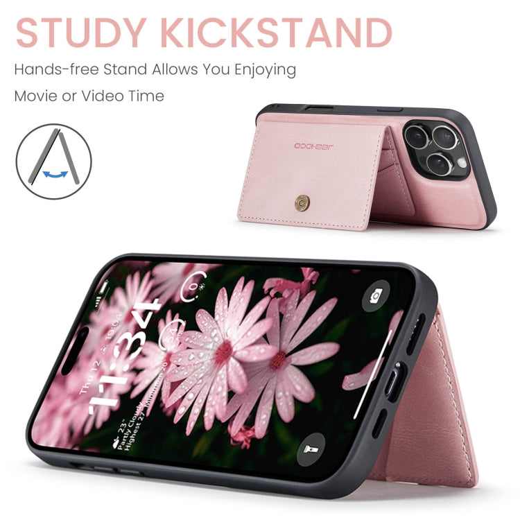 For iPhone 16 Pro Max JEEHOOD J01 Retro Magnetic Detachable Wallet Phone Case(Pink) - free shipping - PMC Jewellery - Order now!