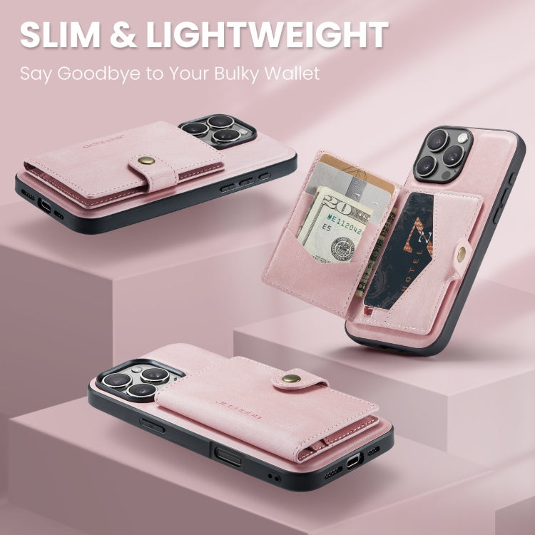 For iPhone 16 Pro Max JEEHOOD J01 Retro Magnetic Detachable Wallet Phone Case(Pink) - free shipping - PMC Jewellery - Order now!