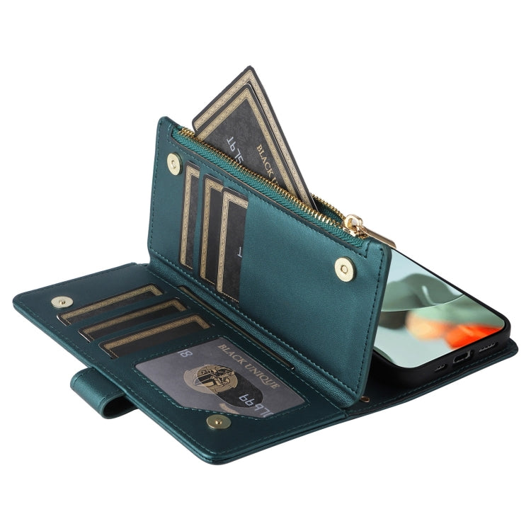 For Google Pixel 9 Pro XL Crossbody Zipper Wallet Rhombus Leather Phone Case(Green) - Google Cases by PMC TechLife | Online Shopping South Africa | PMC TechLife | Buy Now Pay Later Mobicred