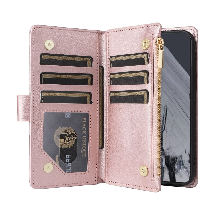 For Google Pixel 8 Pro Crossbody Zipper Wallet Rhombus Leather Phone Case(Rose Gold) - free shipping - PMC TechLife - Order now!