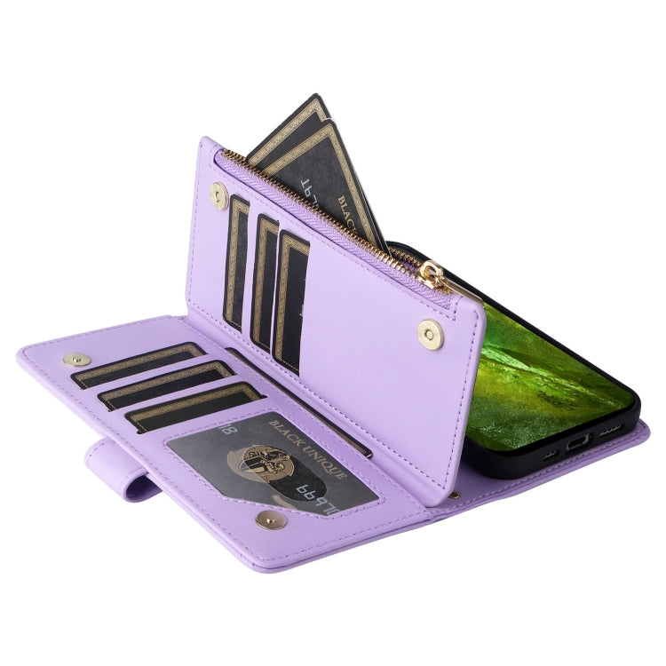 For Google Pixel 8a Crossbody Zipper Wallet Rhombus Leather Phone Case(Purple) - free shipping - PMC TechLife - Order now!