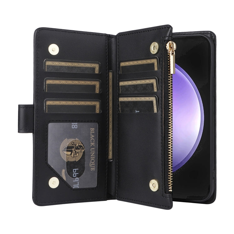 For Samsung Galaxy S24 FE 5G Crossbody Zipper Wallet Rhombus Leather Phone Case(Black) - Galaxy S24 FE 5G Cases by PMC Jewellery | Online Shopping South Africa | PMC Jewellery | Buy Now Pay Later Mobicred