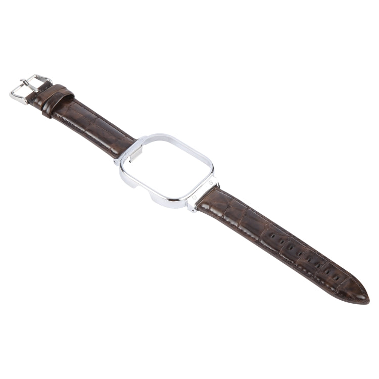 For Redmi Watch 4 Metal Silver Frame Genuine Leather Watch Band(Bamboo Brown) - free shipping - PMc TechLife - Order now!