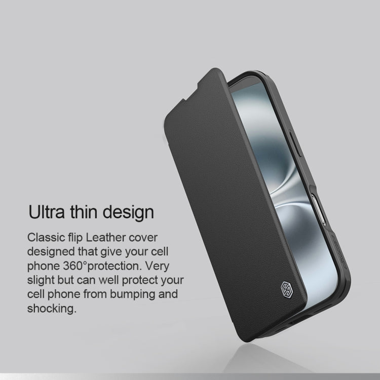 For iPhone 16 NILLKIN Qin Prop Series Flip Camera Cover Design Leather Phone Case(Black) - free shipping - PMC Jewellery - Order now!