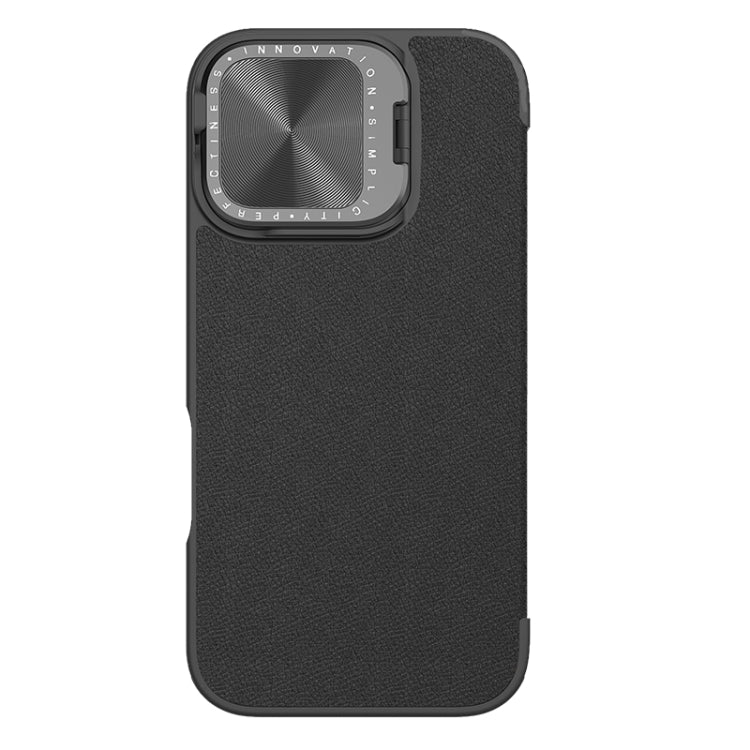 For iPhone 16 NILLKIN Qin Prop Series Flip Camera Cover Design Leather Phone Case(Plain Leather Black) - free shipping - PMC Jewellery - Order now!
