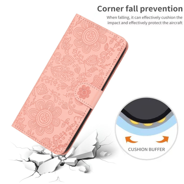 For iPhone 16e Floral Embossed Pattern Leather Phone Case(Pink) - free shipping - PMC TechLife - Order now!