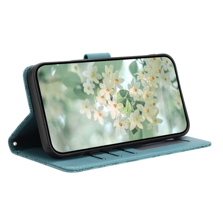 For Samsung Galaxy S25 Ultra 5G Floral Embossed Pattern Leather Phone Case(Dark Green) - Galaxy S25 Ultra 5G Cases by PMC Jewellery | Online Shopping South Africa | PMC Jewellery | Buy Now Pay Later Mobicred