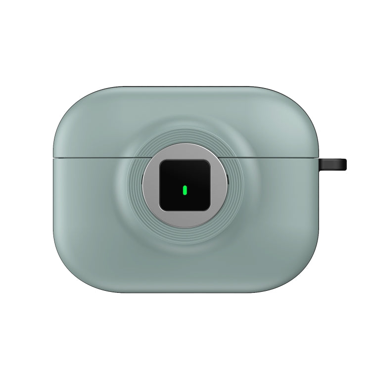 For AirPods Pro 2 Camera Series PC + TPU Headset Shockproof Carbon Fibre Case(Light Green) - For AirPods Pro 2 by PMC Jewellery | Online Shopping South Africa | PMC Jewellery | Buy Now Pay Later Mobicred
