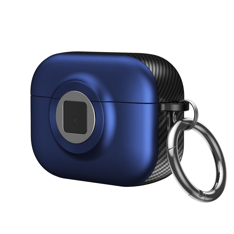 For AirPods 3 Camera Series PC + TPU Headset Shockproof Carbon Fibre Case(Blue) - For AirPods 3 by PMC Jewellery | Online Shopping South Africa | PMC Jewellery | Buy Now Pay Later Mobicred