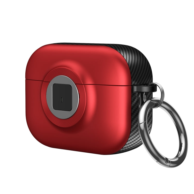 For AirPods 3 Camera Series PC + TPU Headset Shockproof Carbon Fibre Case(Red) - For AirPods 3 by PMC Jewellery | Online Shopping South Africa | PMC Jewellery | Buy Now Pay Later Mobicred