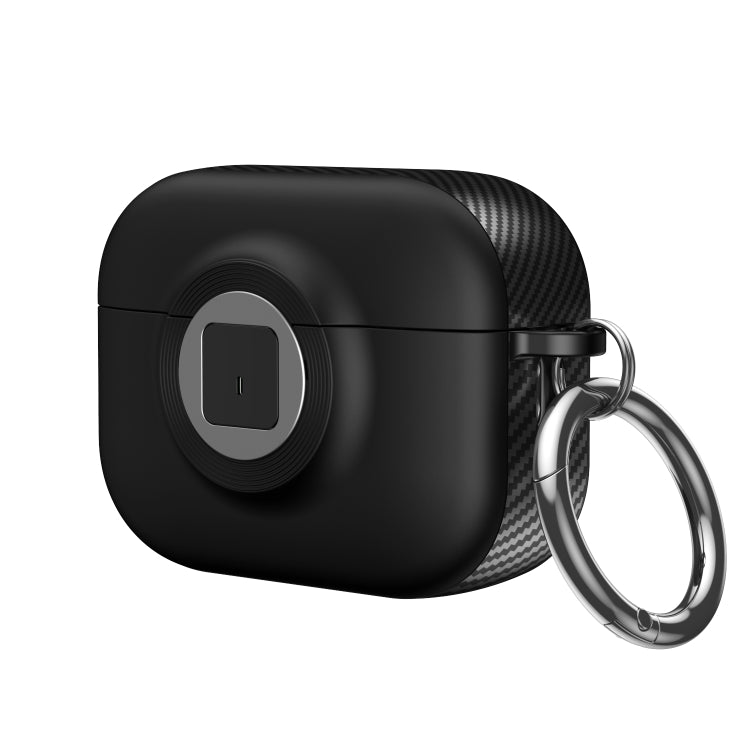 For AirPods Pro Camera Series PC + TPU Headset Shockproof Carbon Fibre Case(Black) - For AirPods Pro by PMC Jewellery | Online Shopping South Africa | PMC Jewellery | Buy Now Pay Later Mobicred
