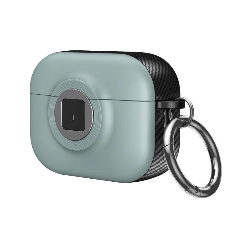 For AirPods Pro Camera Series PC + TPU Headset Shockproof Carbon Fibre Case(Light Green) - For AirPods Pro by PMC Jewellery | Online Shopping South Africa | PMC Jewellery | Buy Now Pay Later Mobicred