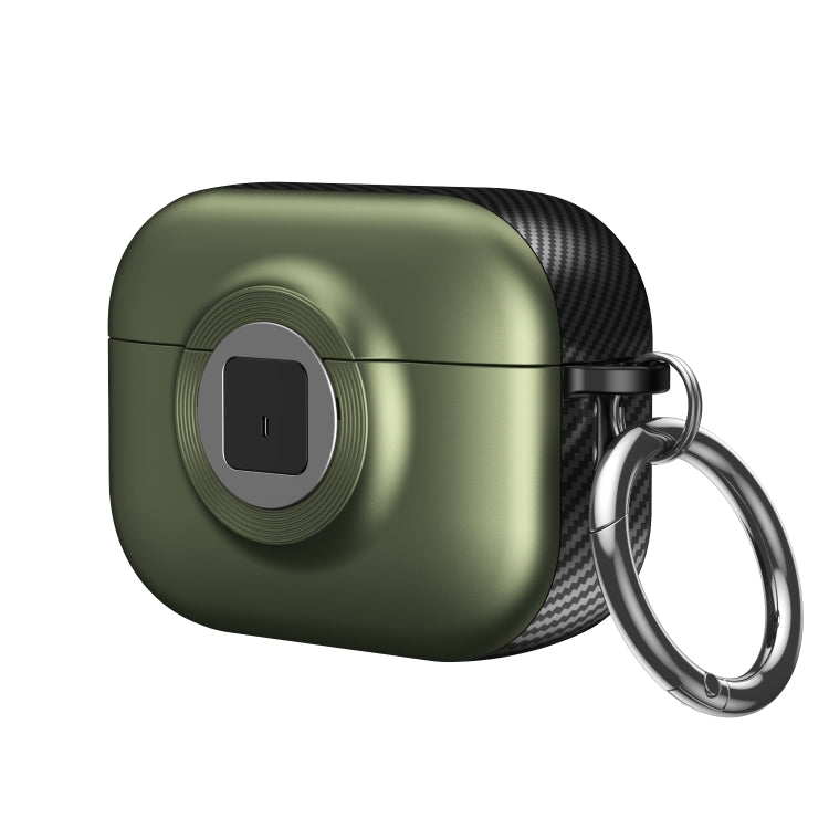 For AirPods Pro Camera Series PC + TPU Headset Shockproof Carbon Fibre Case(Green) - For AirPods Pro by PMC Jewellery | Online Shopping South Africa | PMC Jewellery | Buy Now Pay Later Mobicred
