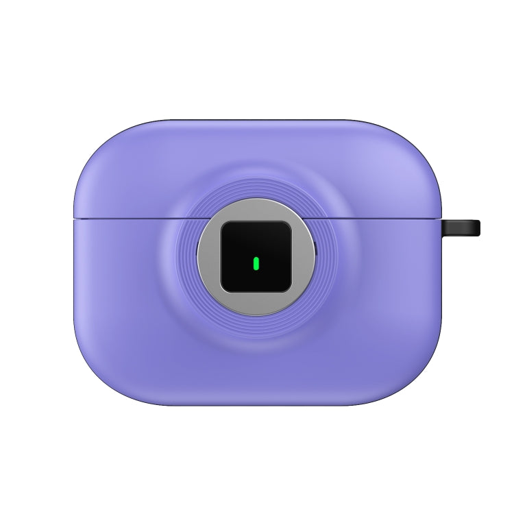 For AirPods Pro Camera Series PC + TPU Headset Shockproof Carbon Fibre Case(Purple) - For AirPods Pro by PMC Jewellery | Online Shopping South Africa | PMC Jewellery | Buy Now Pay Later Mobicred