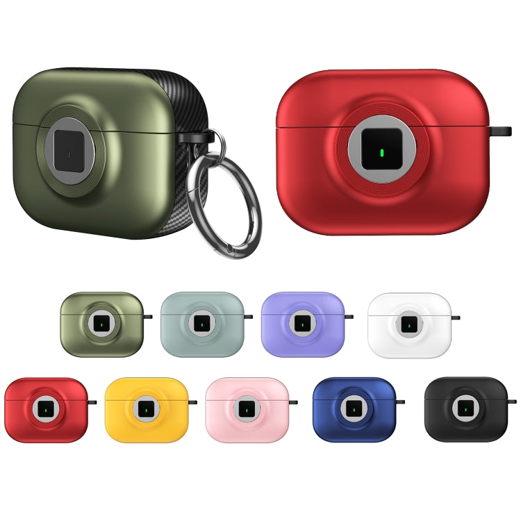 For AirPods 3 Camera Series PC + TPU Headset Shockproof Carbon Fibre Case(Purple) - For AirPods 3 by PMC Jewellery | Online Shopping South Africa | PMC Jewellery | Buy Now Pay Later Mobicred