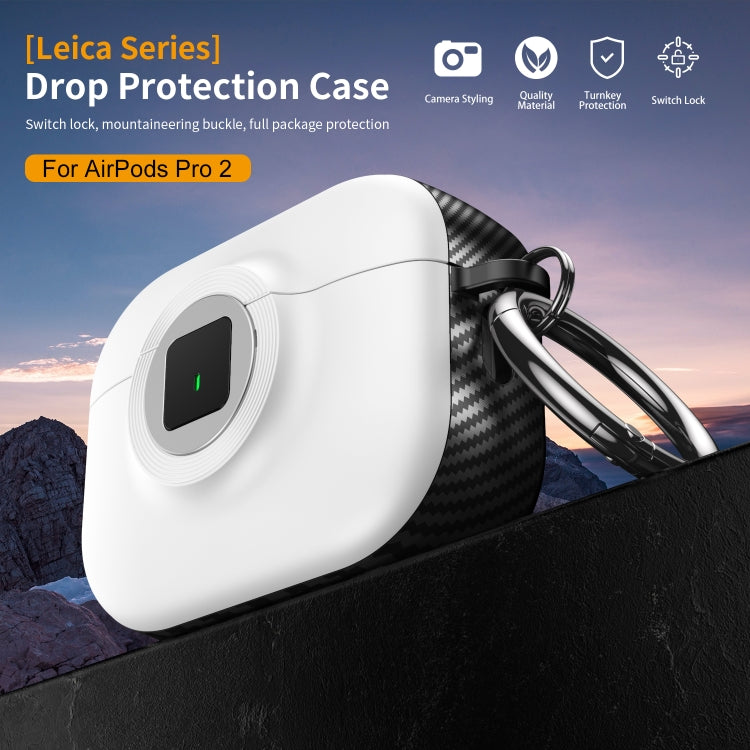 For AirPods Pro Camera Series PC + TPU Headset Shockproof Carbon Fibre Case(Black) - For AirPods Pro by PMC Jewellery | Online Shopping South Africa | PMC Jewellery | Buy Now Pay Later Mobicred