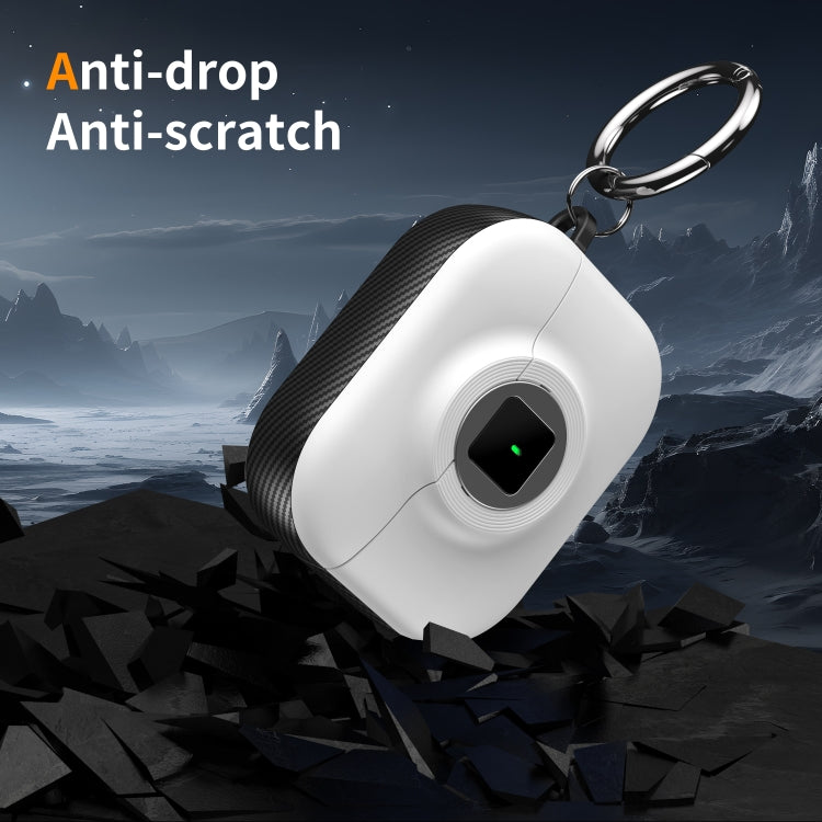 For AirPods 1 / 2 Camera Series PC + TPU Headset Shockproof Carbon Fibre Case(Blue) - For AirPods 1/2 by PMC Jewellery | Online Shopping South Africa | PMC Jewellery | Buy Now Pay Later Mobicred