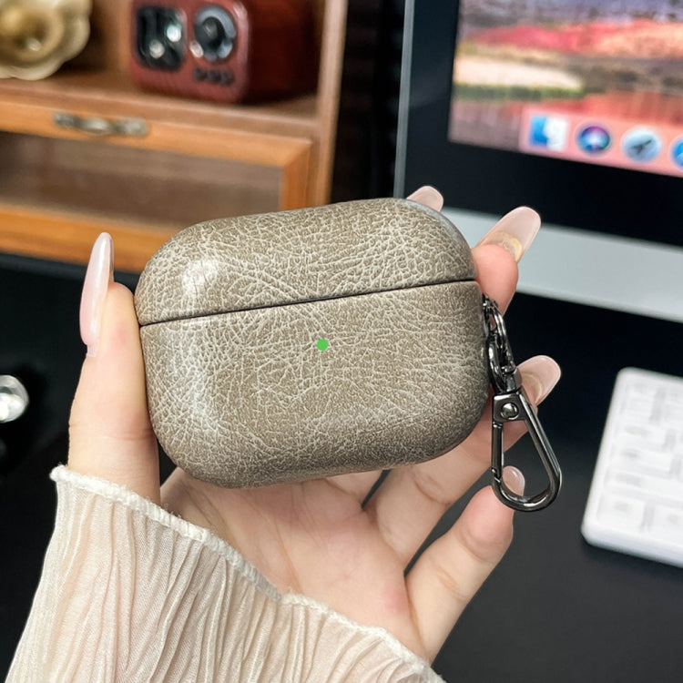 For AirPods Pro 2 Retro Oil Leather Bluetooth Earphones Protective Case(Apricot) - For AirPods Pro 2 by PMC Jewellery | Online Shopping South Africa | PMC Jewellery | Buy Now Pay Later Mobicred