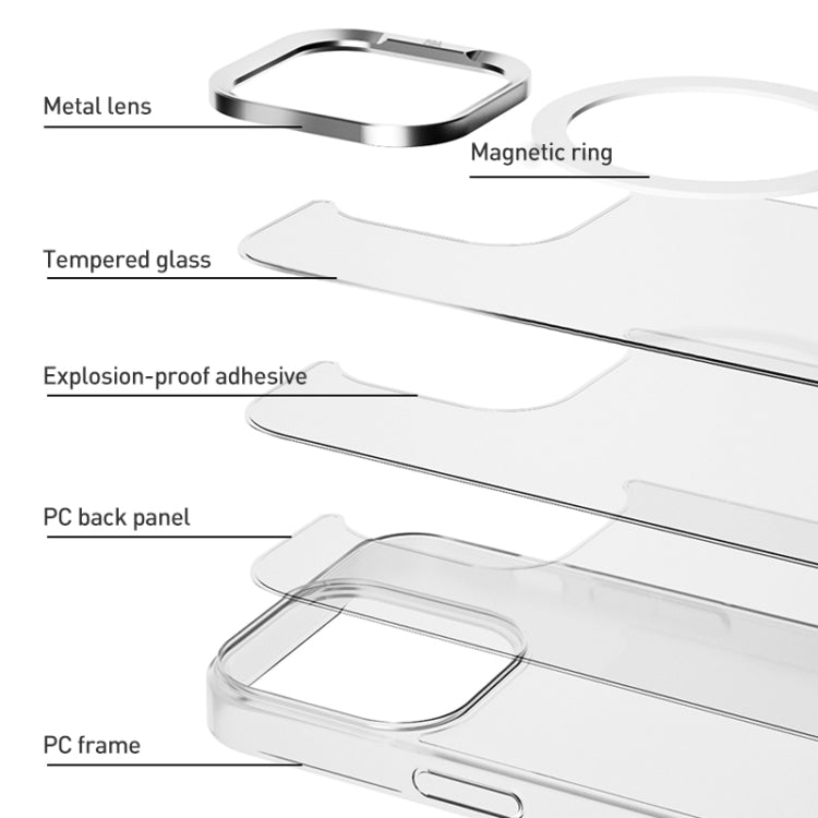 For iPhone 16 Plus ZGA Magsafe Clear PC Tempered Glass Phone Case(Transparent) - free shipping - PMC Jewellery - Order now!