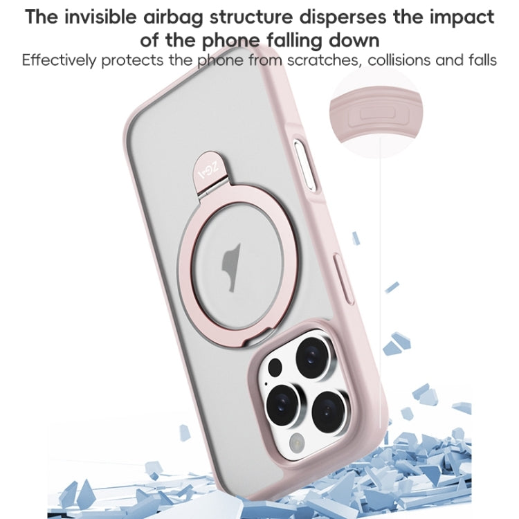 For iPhone 16 Pro ZGA Magsafe Holder PC Hybrid TPU Phone Case(Black) - free shipping - PMC Jewellery - Order now!