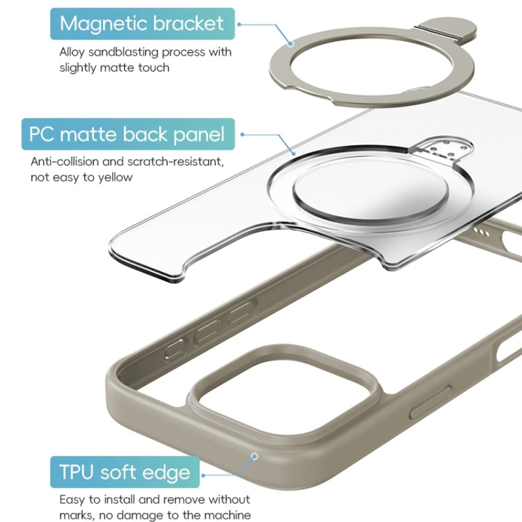 For iPhone 16 Plus ZGA Magsafe Holder PC Hybrid TPU Phone Case(Pink) - free shipping - PMC Jewellery - Order now!