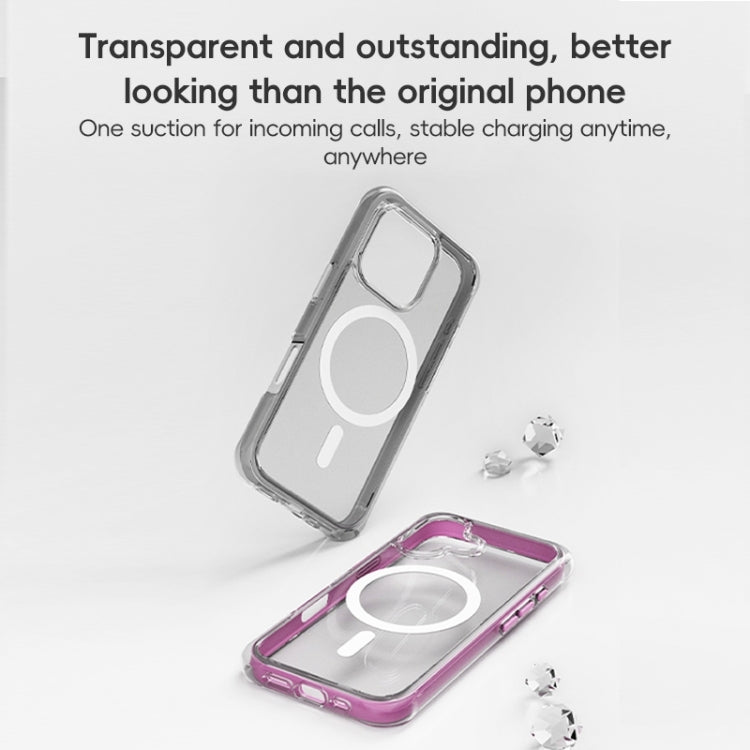 For iPhone 16 ZGA Colorful Airbag Magsafe PC Hybrid TPU Phone Case(Black) - free shipping - PMC Jewellery - Order now!