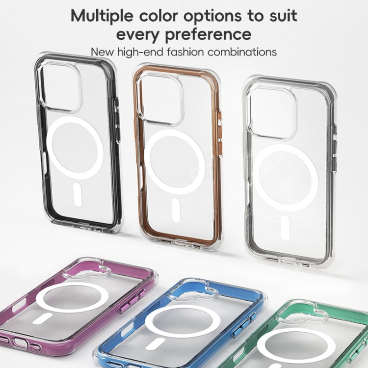 For iPhone 16 ZGA Colorful Airbag Magsafe PC Hybrid TPU Phone Case(Black) - free shipping - PMC Jewellery - Order now!
