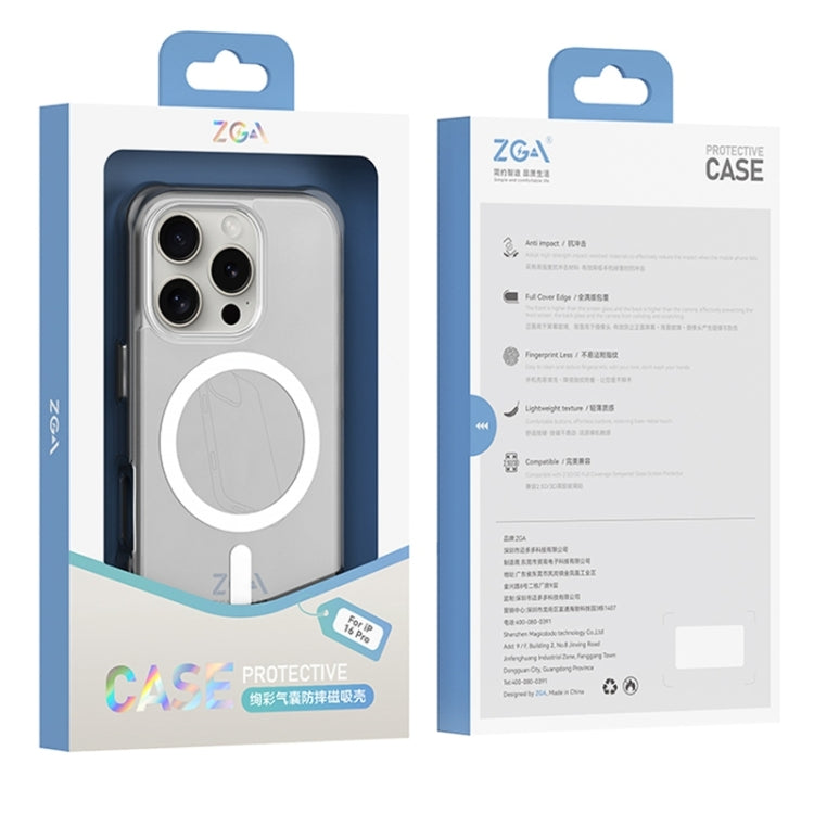 For iPhone 16 ZGA Colorful Airbag Magsafe PC Hybrid TPU Phone Case(Black) - free shipping - PMC Jewellery - Order now!