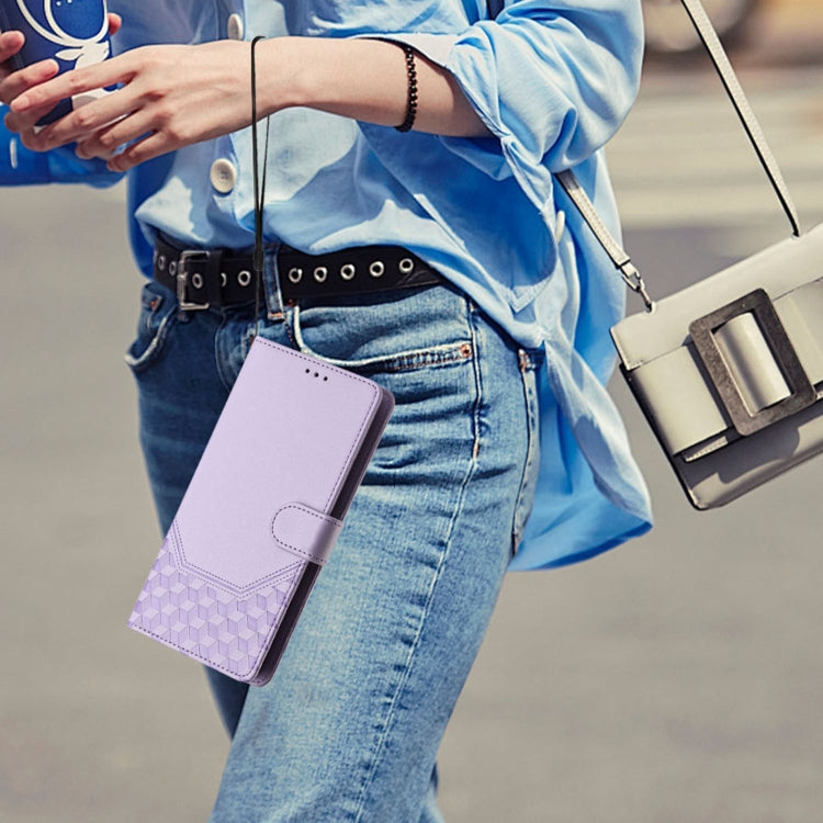 For Huawei Pura 70 Honeycomb Embossing RFID Leather Phone Case(Light Purple) - free shipping - PMC Jewellery - Order now!