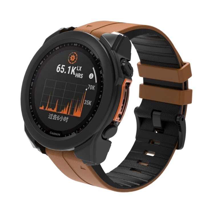 For Garmin Fenix 8 AMOLED 51mm Tempered Glass Film Integrated PC Watch Protective Case(Black) - Watch Cases by PMC TechLife | Online Shopping South Africa | PMC TechLife | Buy Now Pay Later Mobicred
