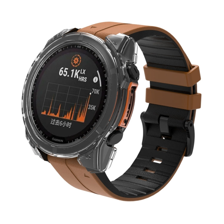For Garmin Fenix 8 AMOLED 51mm Tempered Glass Film Integrated PC Watch Protective Case(Transparent) - Watch Cases by PMC TechLife | Online Shopping South Africa | PMC TechLife | Buy Now Pay Later Mobicred