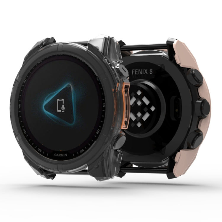For Garmin Fenix 8 AMOLED 43mm Tempered Glass Film Integrated PC Watch Protective Case(Green) - Watch Cases by PMC TechLife | Online Shopping South Africa | PMC TechLife | Buy Now Pay Later Mobicred