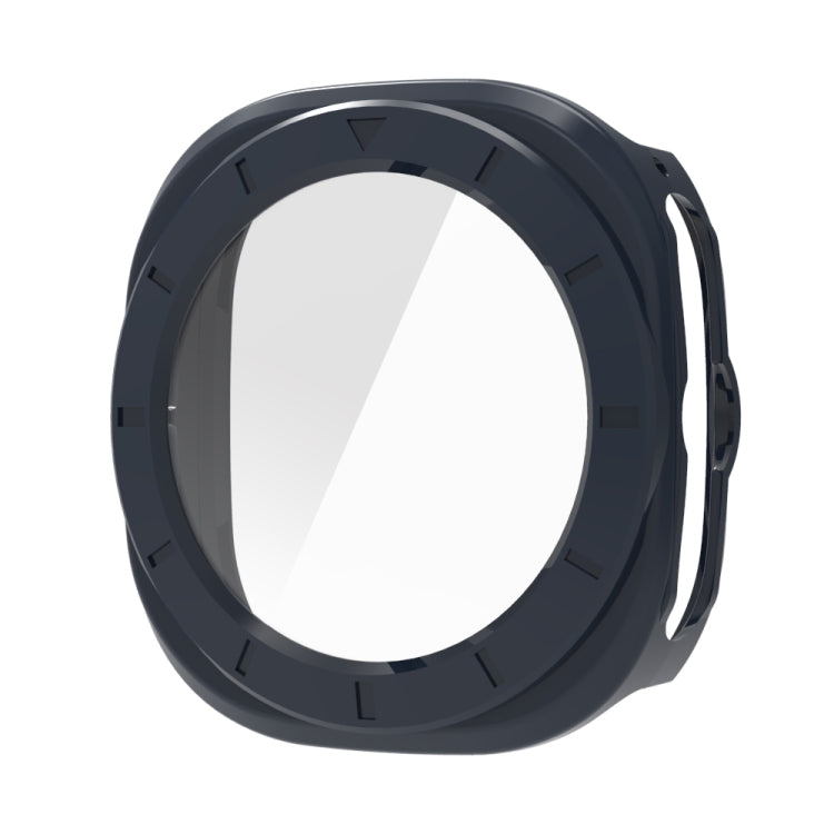 For Samsung Galaxy Watch Ultra 47mm Tempered Glass Film Integrated PC Watch Protective Case(Midnight Blue) - Watch Cases by PMC TechLife | Online Shopping South Africa | PMC TechLife | Buy Now Pay Later Mobicred